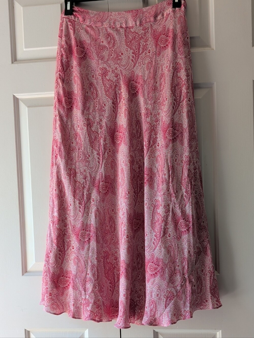 Vintage Silk Paisley Skirt Pink Boho Cottagecore Y2K Romantic Feminine Size 6
